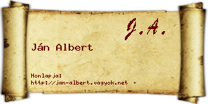 Ján Albert névjegykártya