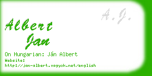 albert jan business card