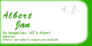 albert jan business card